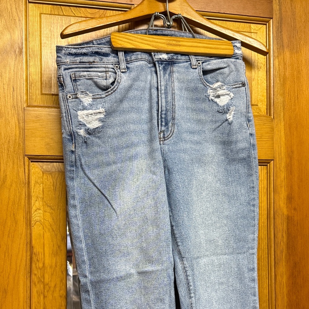 American Eagle Outfitters Light Blue Distressed Skinny Jeans